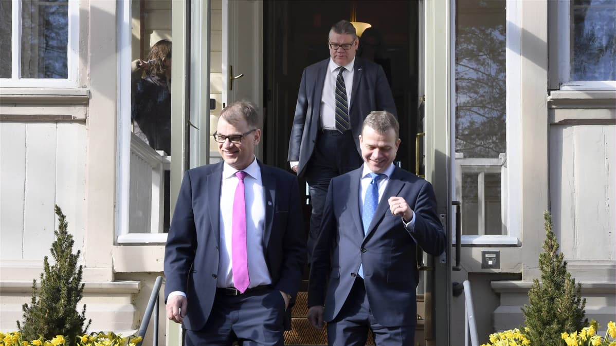 Juha Sipilä, Petteri Orpo ja Timo soini.