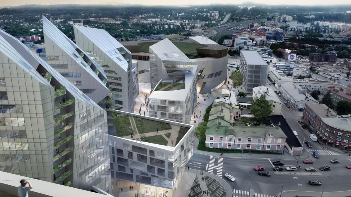 Havainnekuva Tampereen Areenasta ja Kannesta