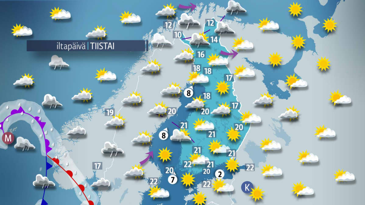 15.08.2017 iltapäivän sää.