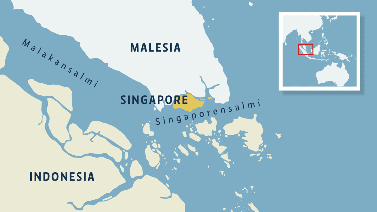 Kartta Singaporensalmesta