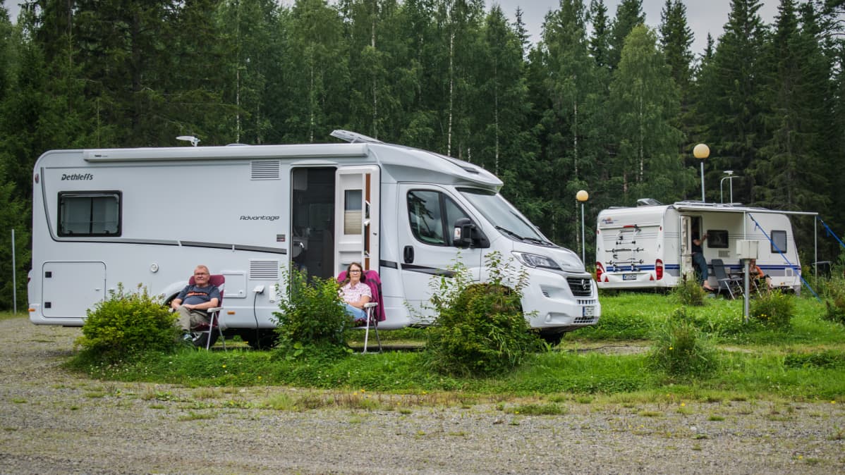 Karavaanareita Häyrylänranta Campaingissa elokuussa 2017.