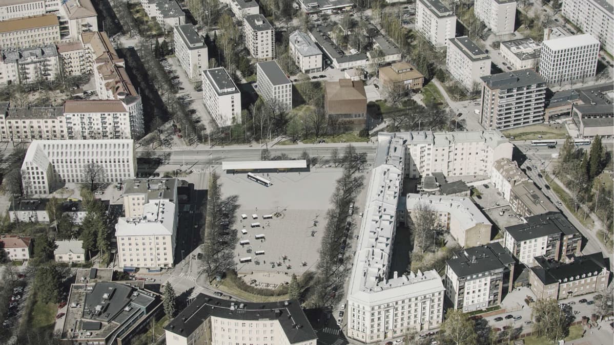 Havainnekuva Tampereen taidemuseon alueen uusista suunnitelmista