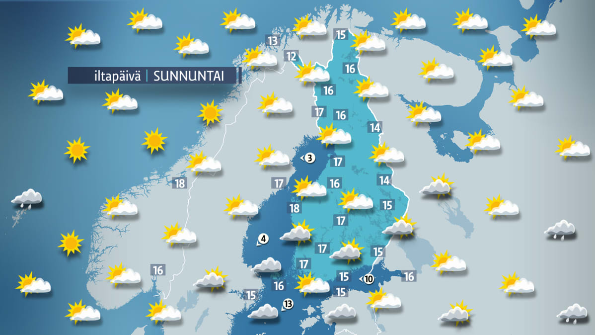sunnuntainsääkartta