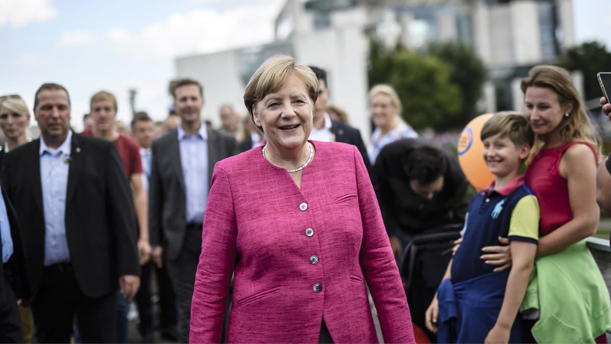 Saksan liittokansleri Angela Merkel kuvattuna Berliinissä 27. elokuuta.