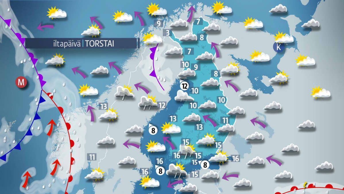 Torstain sääkartta.