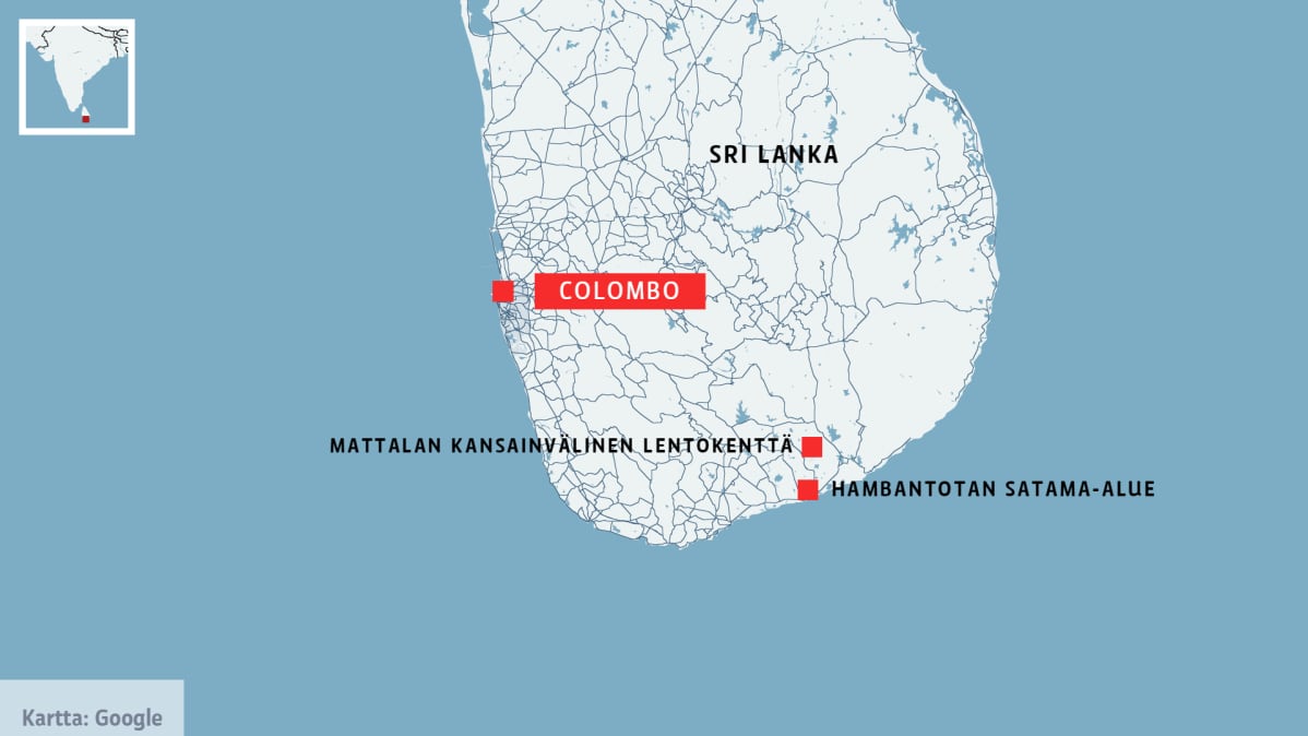 Sri Lankan kartta.