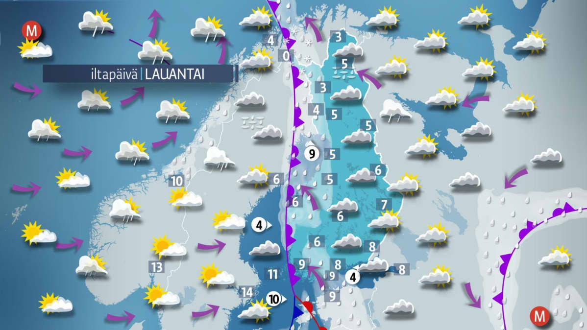 lauantain sää