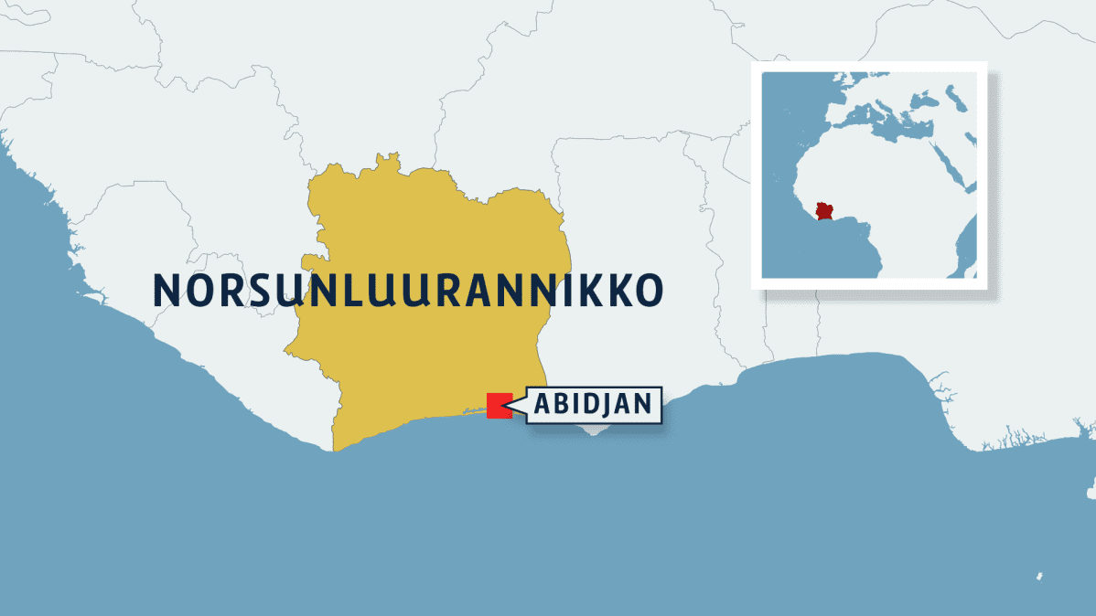 Norsunluurannikko kartalla