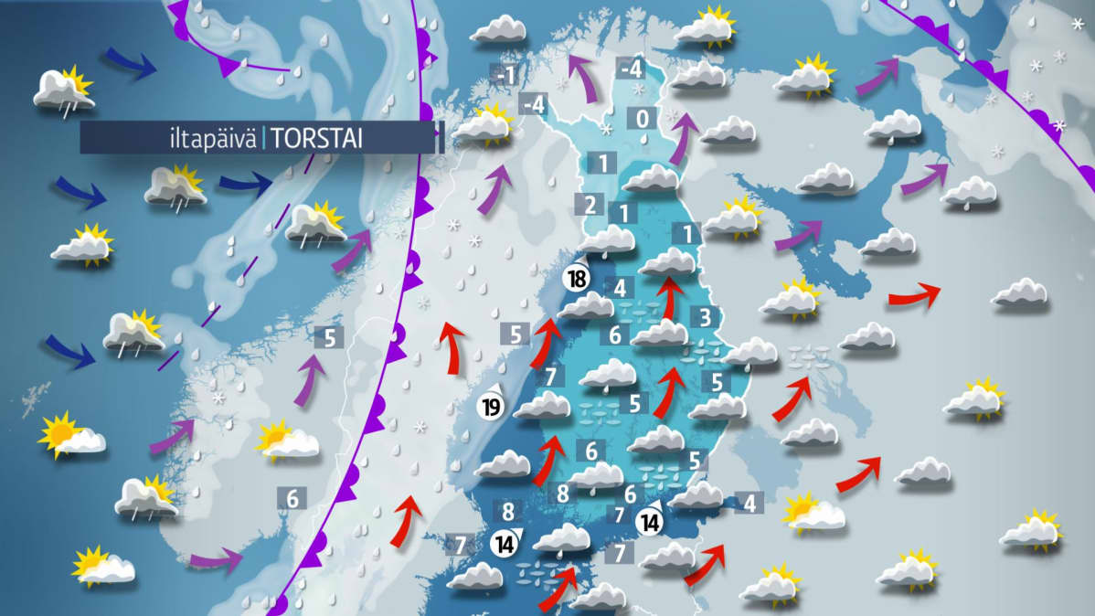 Torstain sääkartta.