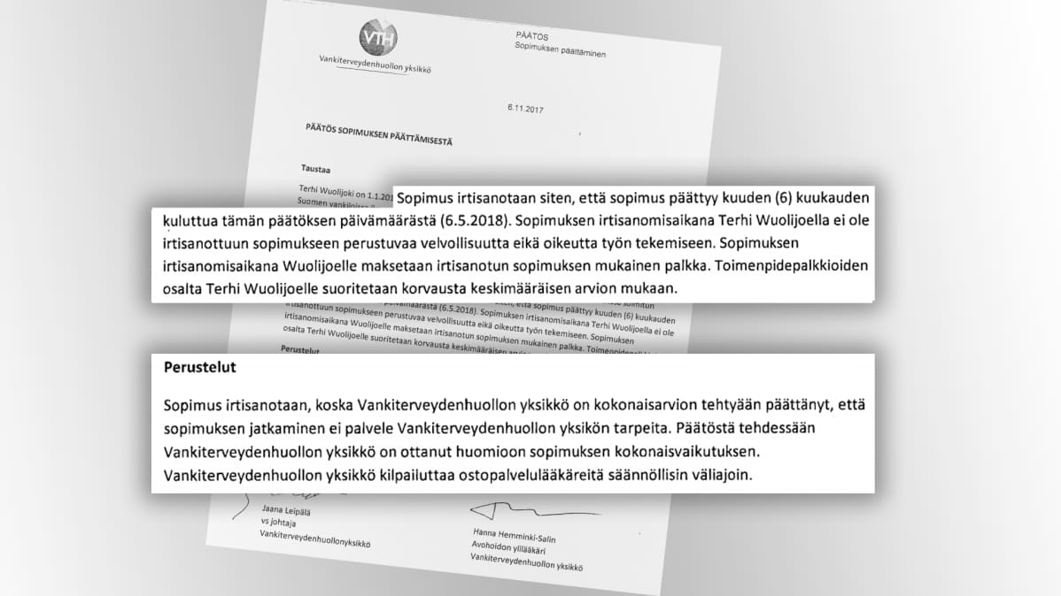Yksityiskohtia sopimuksesta.