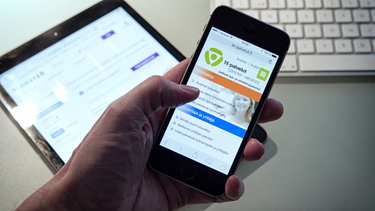 Te-tjänsternas applikation i en mobil.