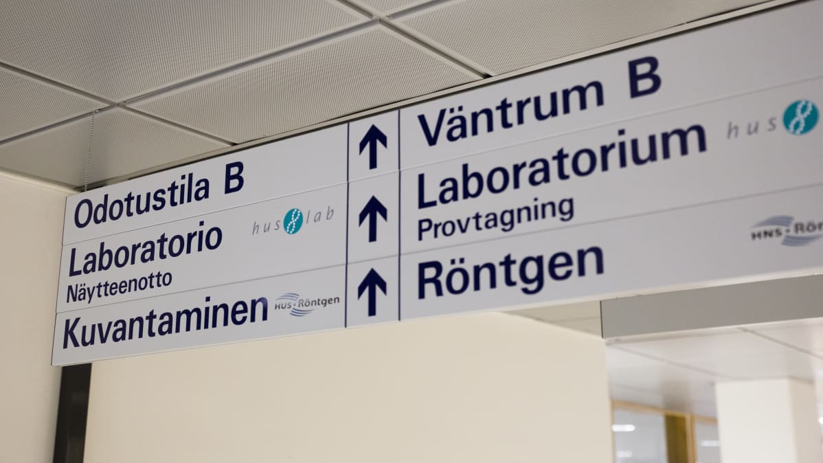 Ohjauskylttejä Haartmanin sairaalassa