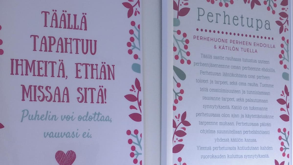 Puhelimen käytöstä muistuttava kyltti sairaalan seinällä