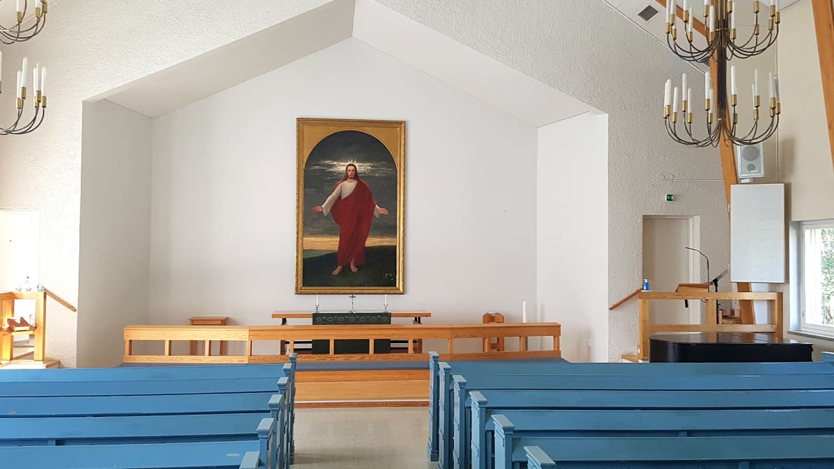 Jääsken kirkon entinen alttaritaulu, Arvid Liljelundin ölymaalaus "Tulkaa minun tyköni" (1888)