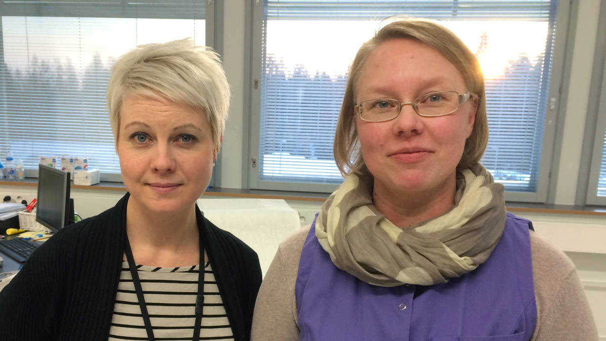 Nokian kaupungin terveydenhoitajat Anne Tuuri ja Niina Autio.