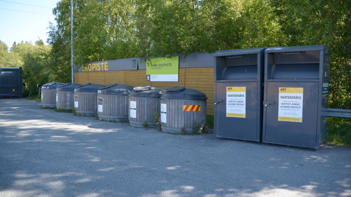 Keminmaan Citymarketin kierrätyspiste.