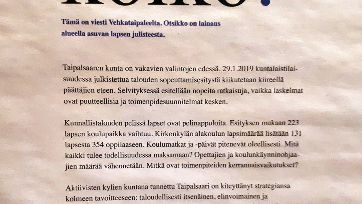 Ilmoitus Etelä-Saimaa-sanomalehdessä