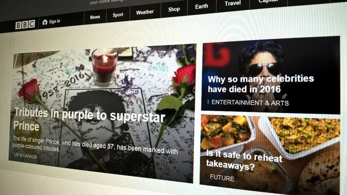 BBC:n nettisivut 22. huhtikuuta 2016
