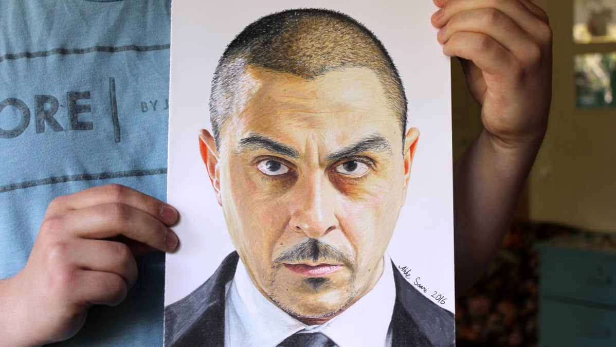 Akke Saaren piirrustus Arman Alizadista.