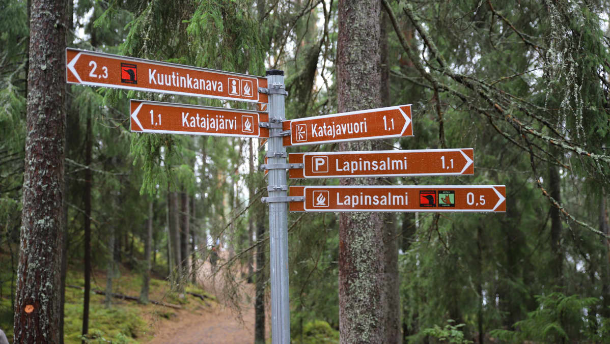 reittikyltit Repovedellä, reittiviitoitus
