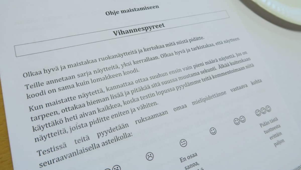 Ohje vihannespyreiden maistamiseen