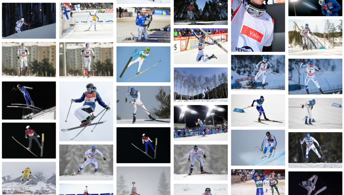 Talviurheilijoita pikkukuvina