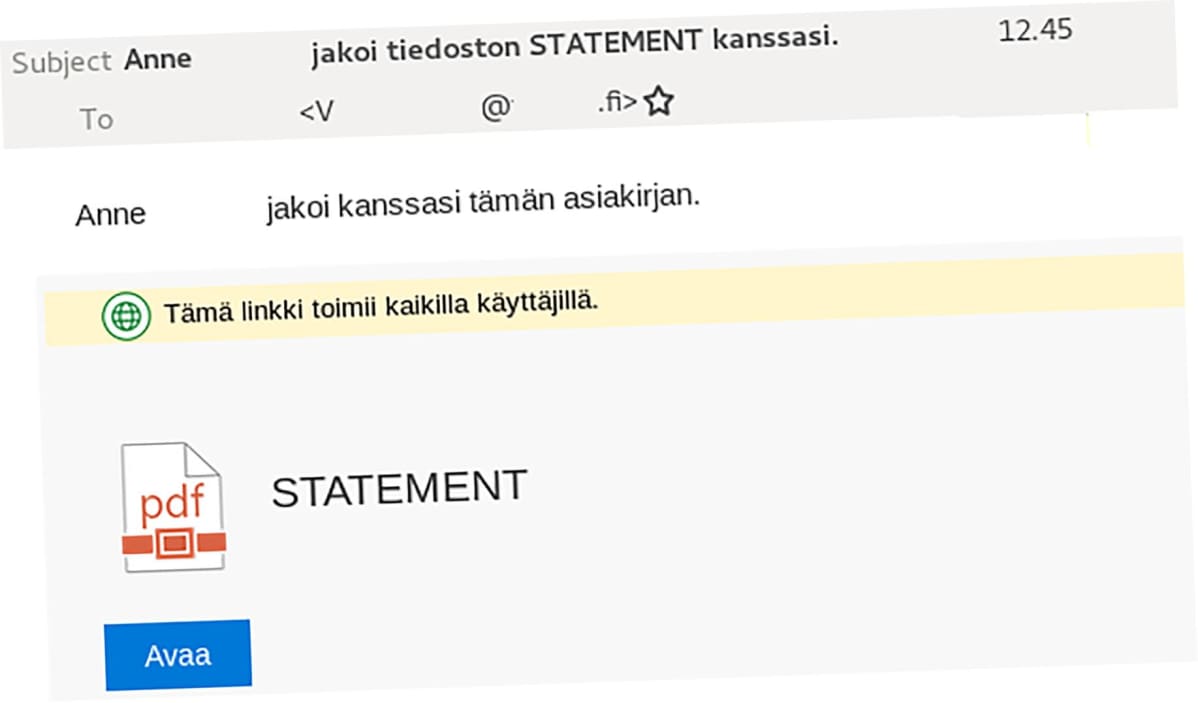 Så här kan ett phishing-mejl se ut.