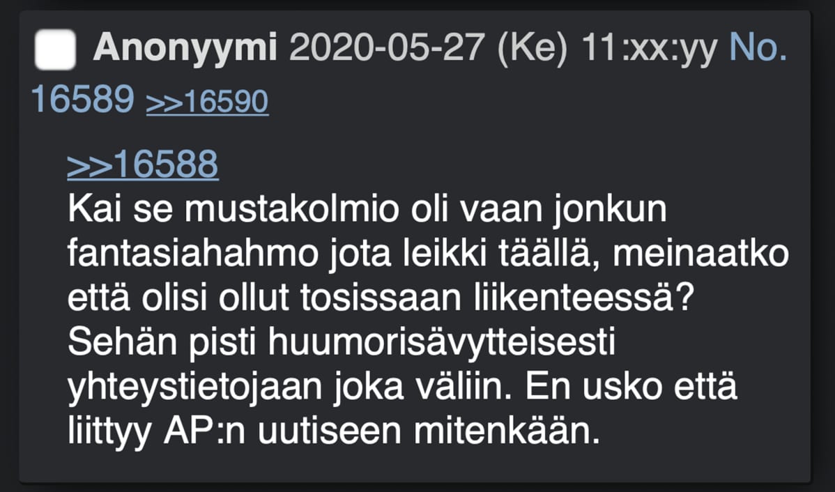 Kuvakaappaus Torilauta keskustelufoorumilta.