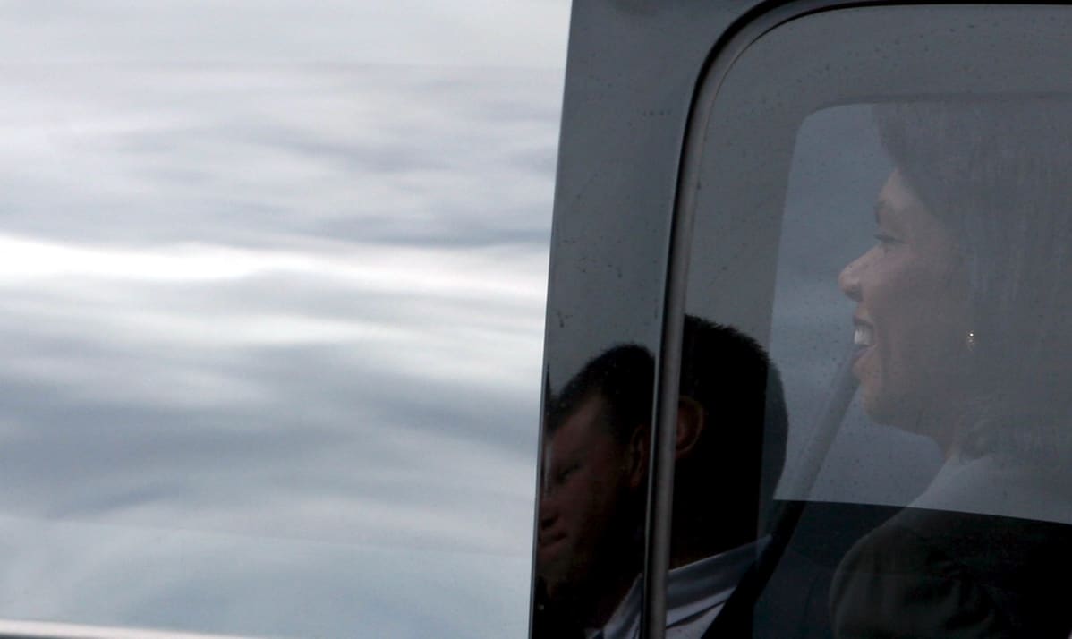 Ulkoministeri Condoleezza Rice käymässä Länsirannalla vuonna 2008.