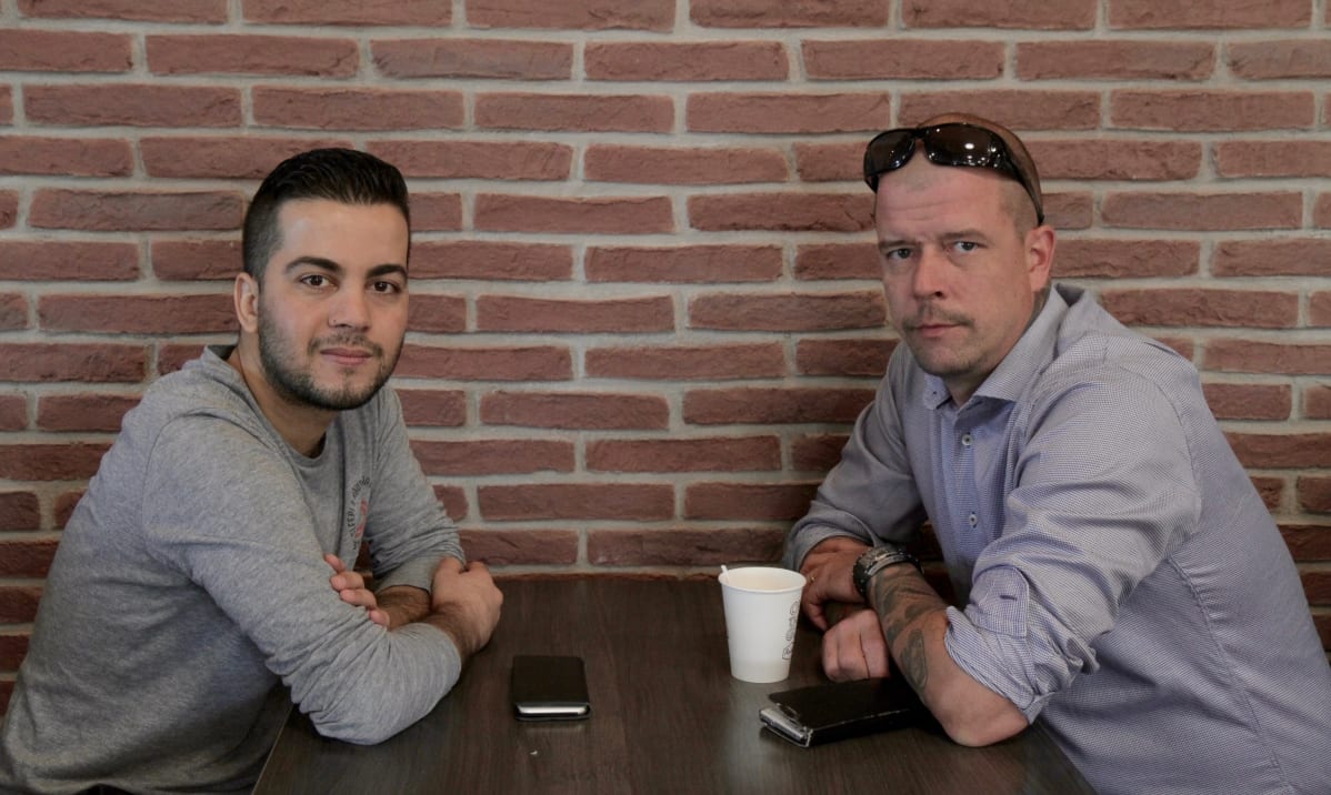 Shihab Ahmed ja Antti-Jussi Hirsimäki Seinäjoen arabikevät -elokuvassa