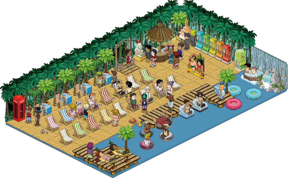 Habbo hotelli -pelin näkymä