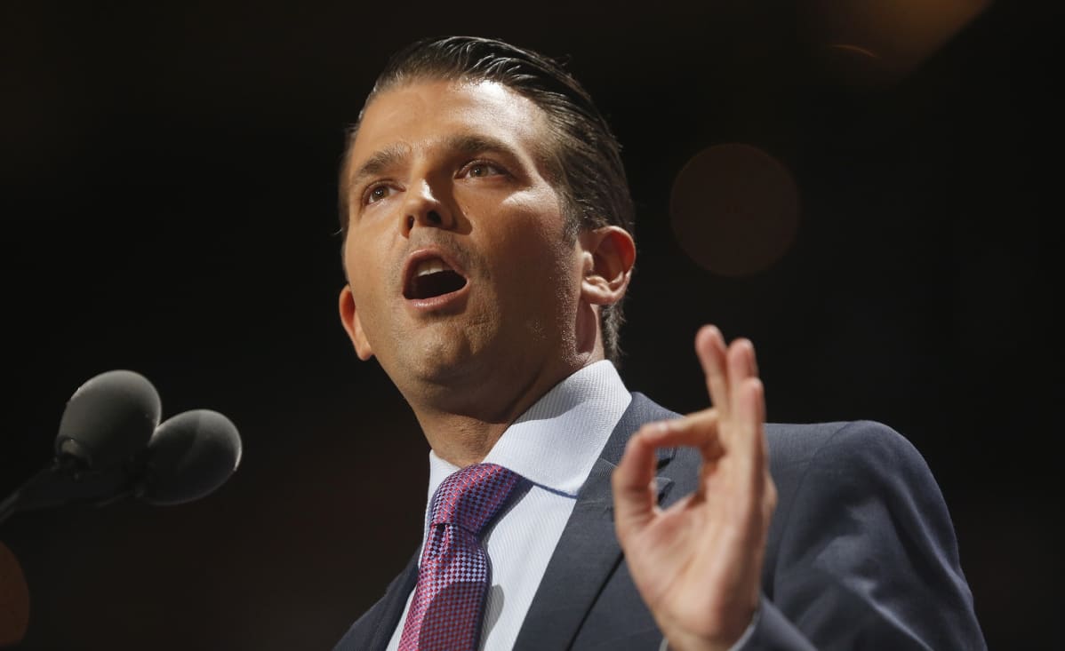 Donald Trump Junior piti voimakkaan puheen republikaanien puoluekokoukselle.
