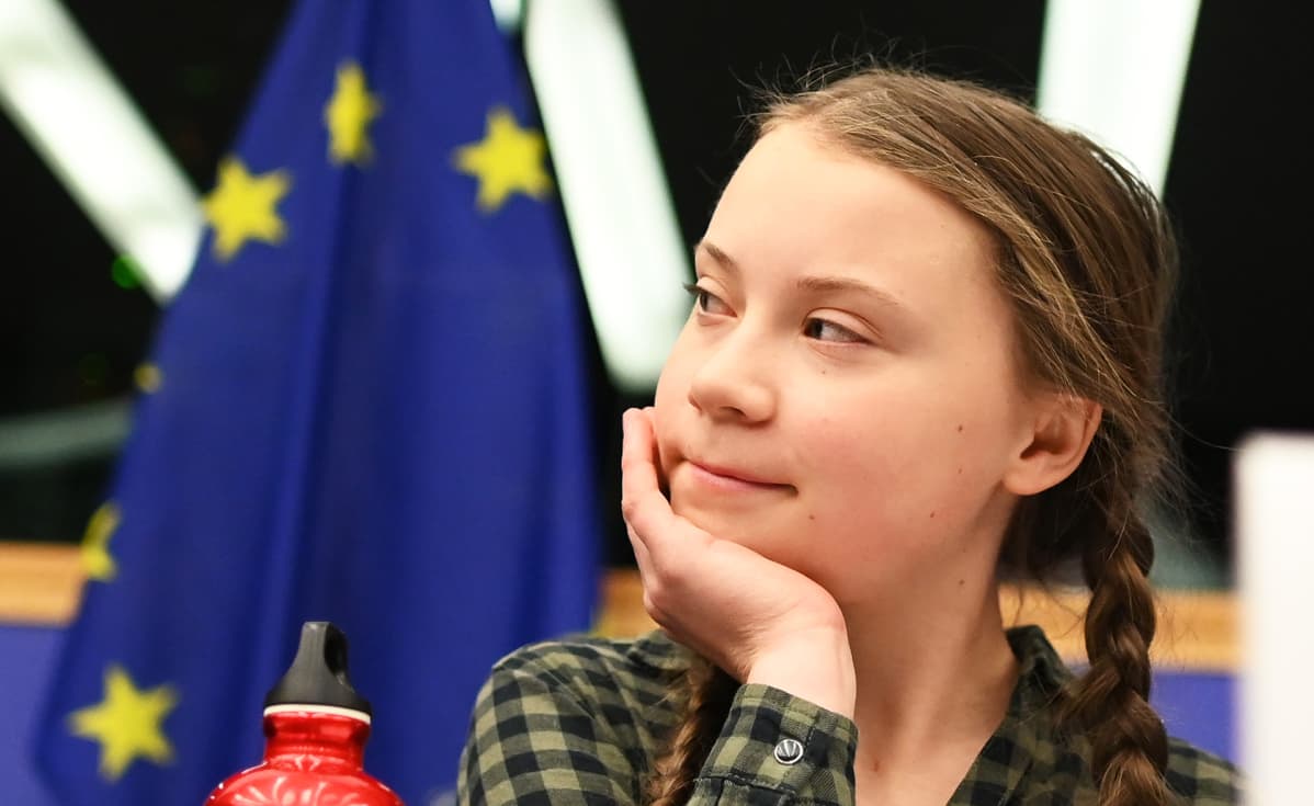 Greta Thunberg Euroopan parlamnetin istunnossa huhtikuussa 2019.