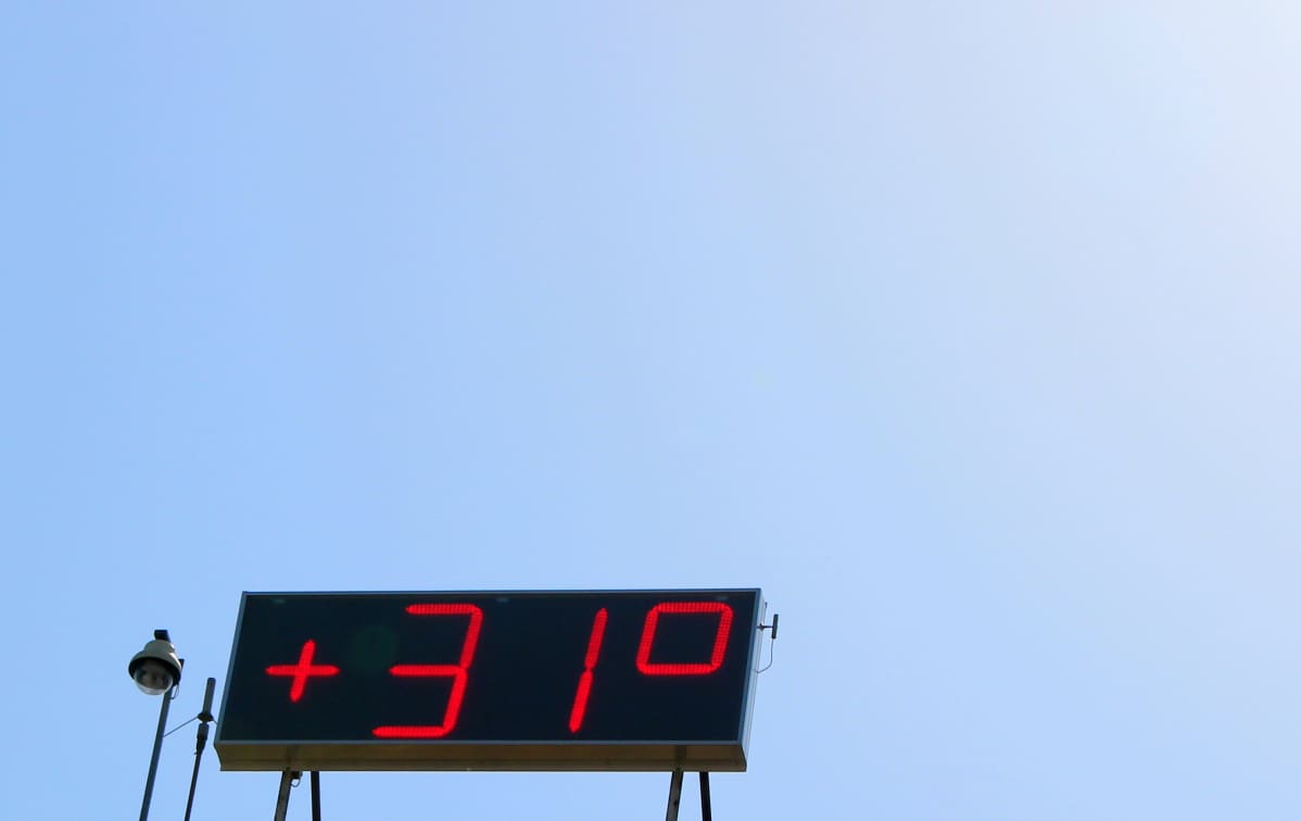 +31 astetta lämmintä