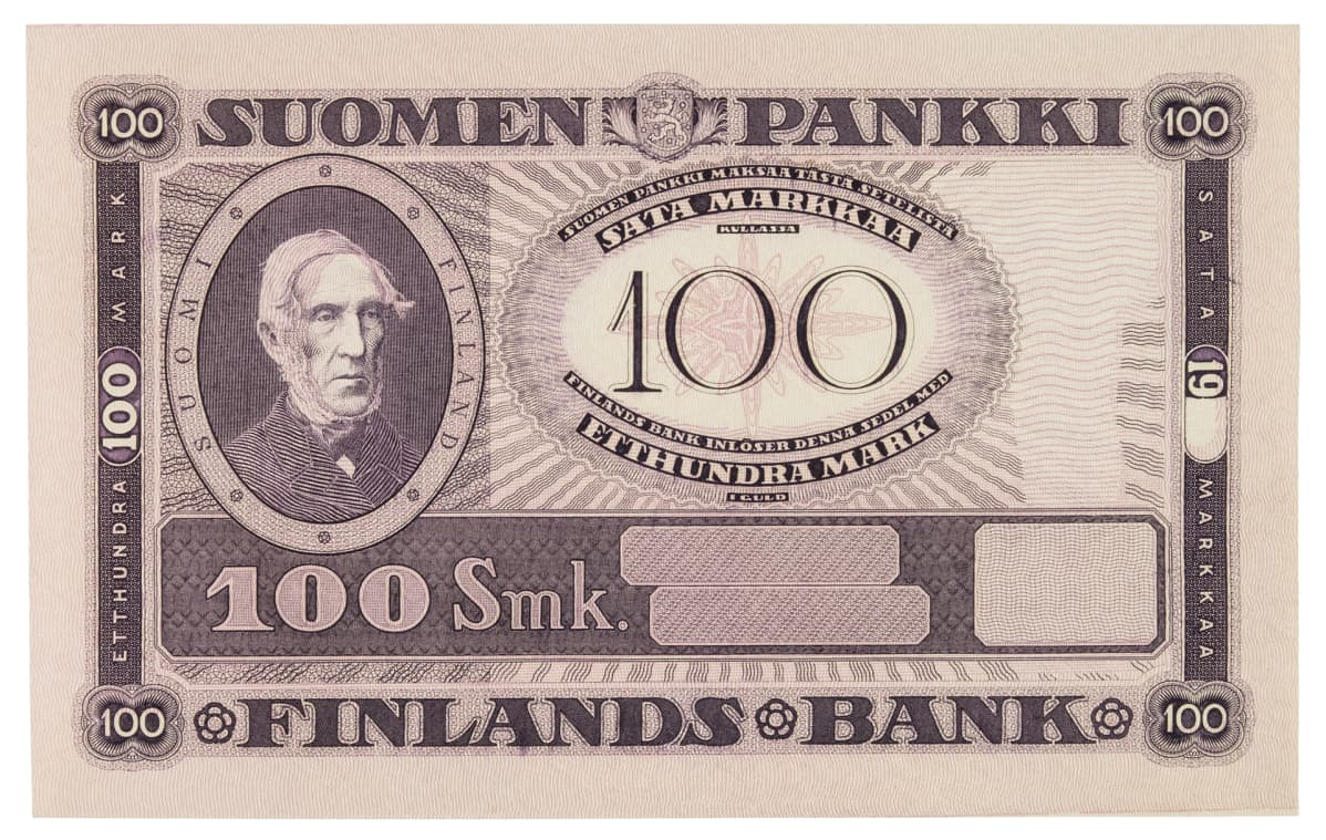 Kultakantaseteli 100 mk.