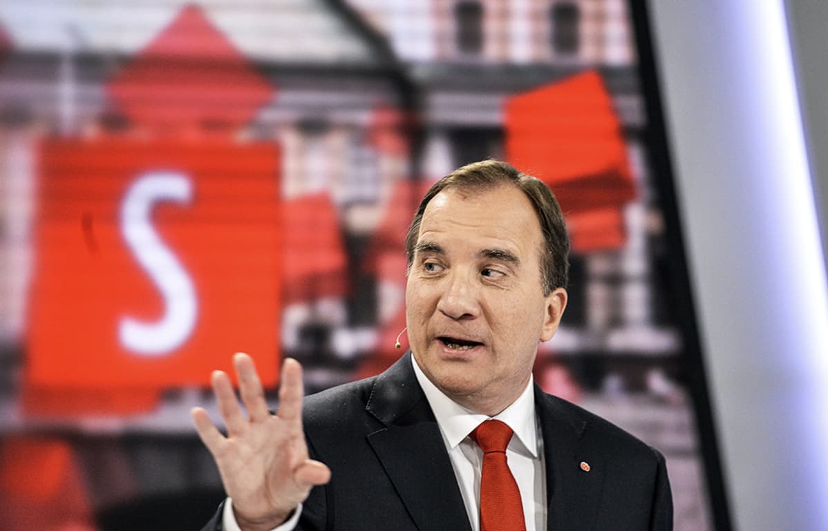 Sosiaalidemokraattisen puolueen puheenjohtaja Stefan Löfven TV 4:n kuvauksissa Tukholmassa 10. syyskuuta.