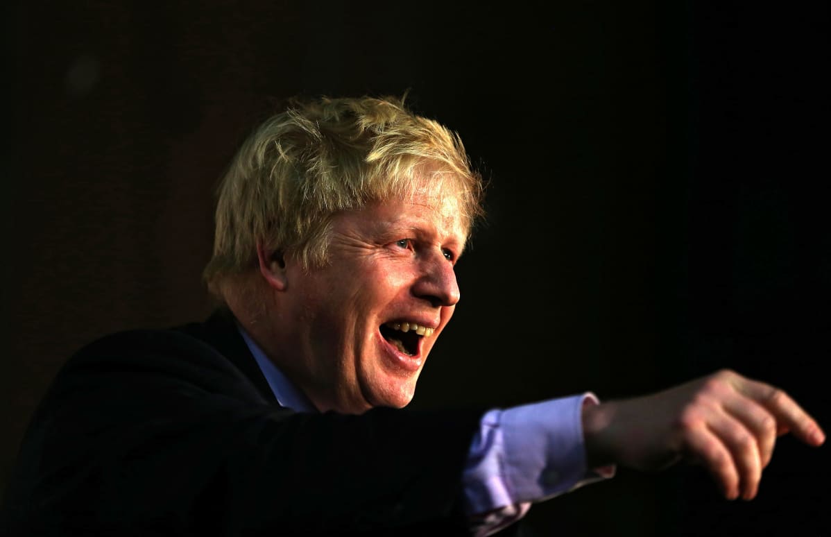 Boris Johnson kampanjoi Manchesterissä Britannian EU-eron puolesta huhtikuussa 2016.