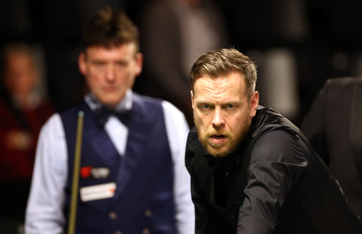 Jimmy White ja Robin Hull kohtasivat Saksan Masters-turnauksessa vuonna 2017.