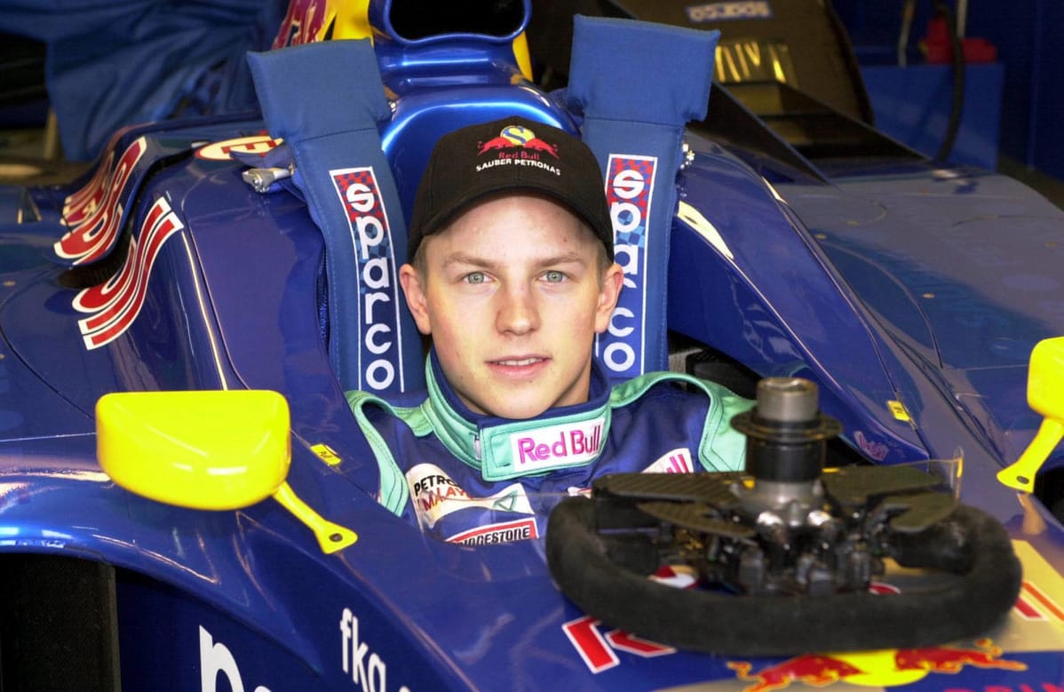 Kimi Räikkönen Sauberin ohjaamossa.