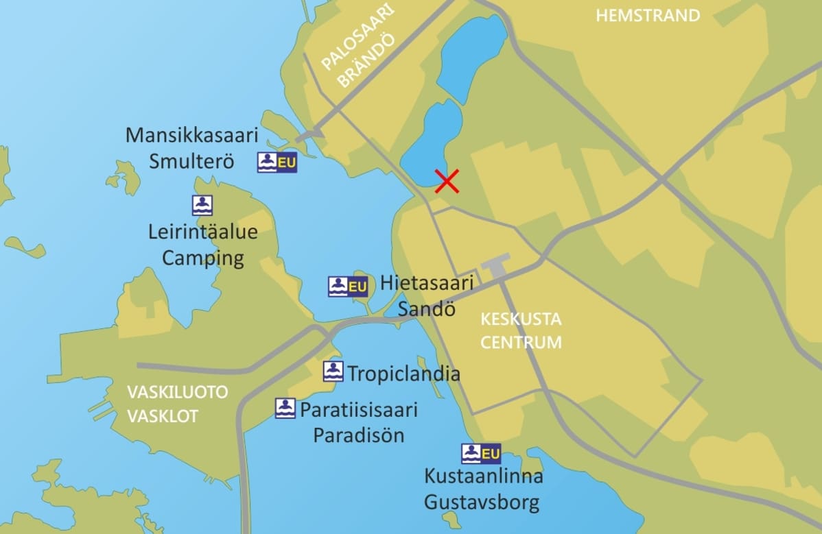 Karttakuva Vaasasta
