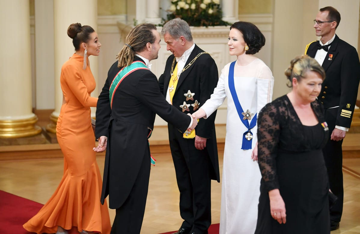 Krista Paasi itsenäisyyspäivän vastaanotolla Presidentinlinnassa Helsingissä.