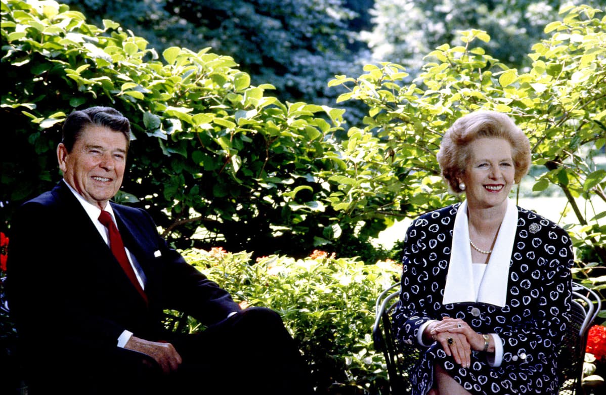 Ronald Reagan ja Margaret Thatcher tapasivat Valkoisessa talossa vuonna 1987.