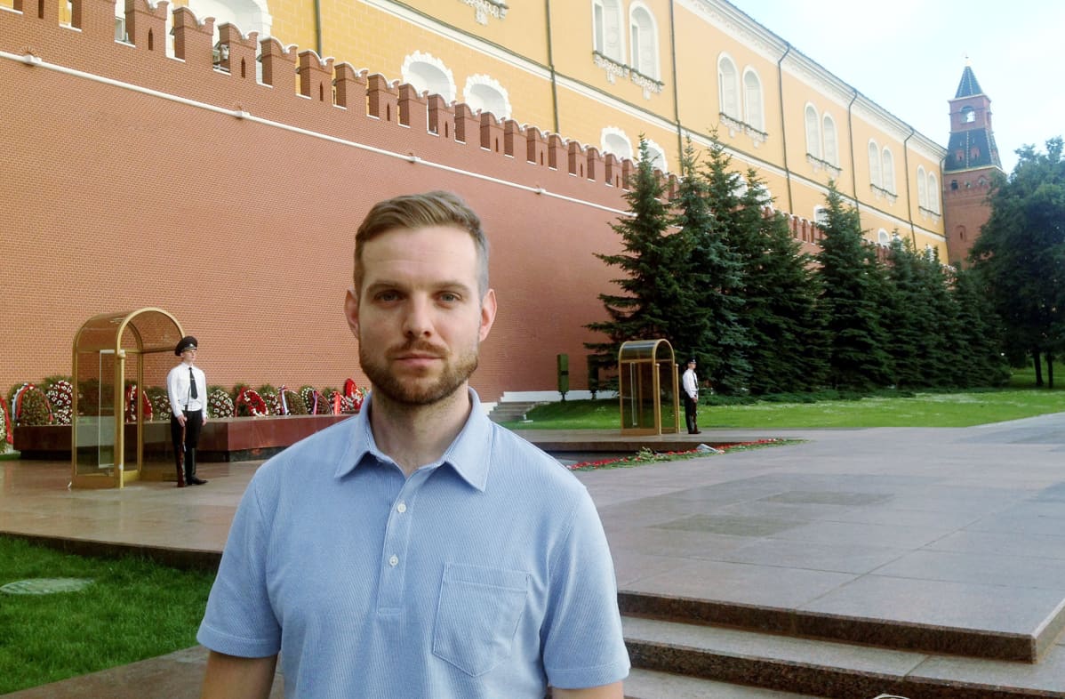 Ylen Venäjän toimittaja Erkka Mikkonen Moskovassa.