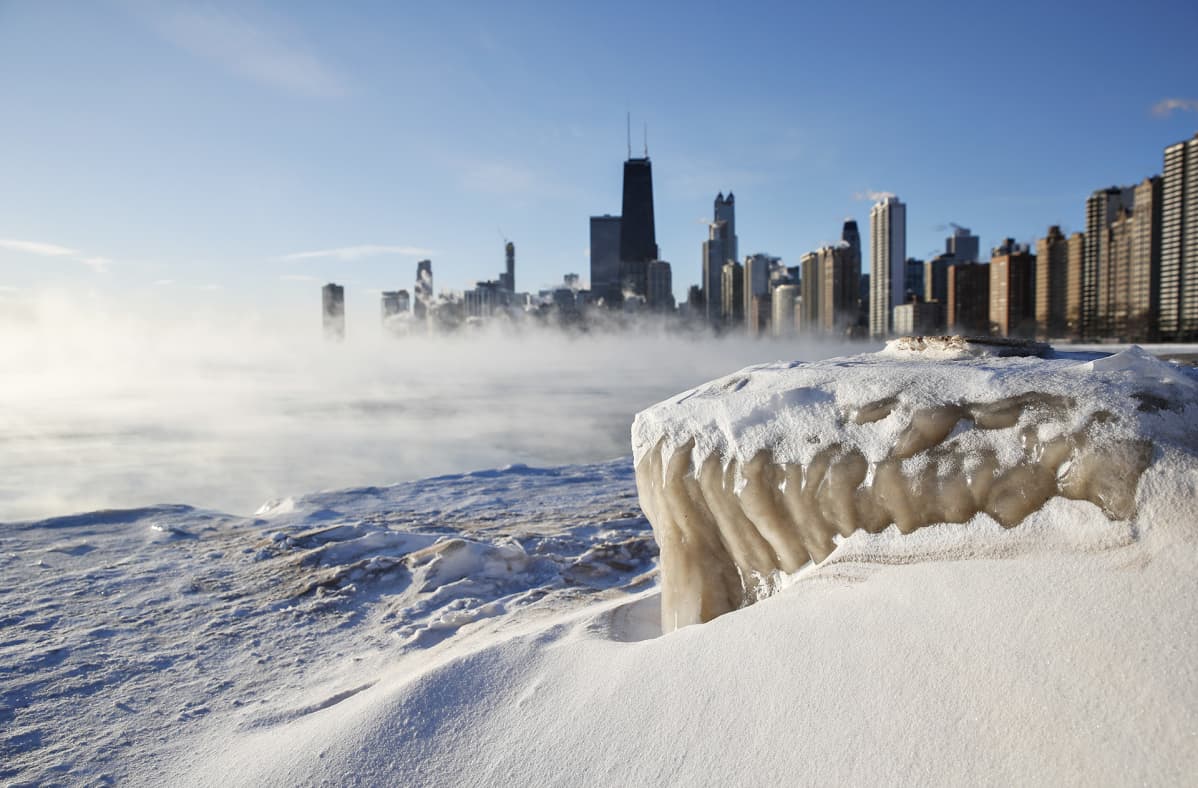 Chicago talvella pakkasen kourissa.