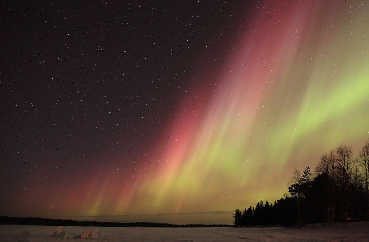 Revontulet Rovaniemen Perunkajärveltä