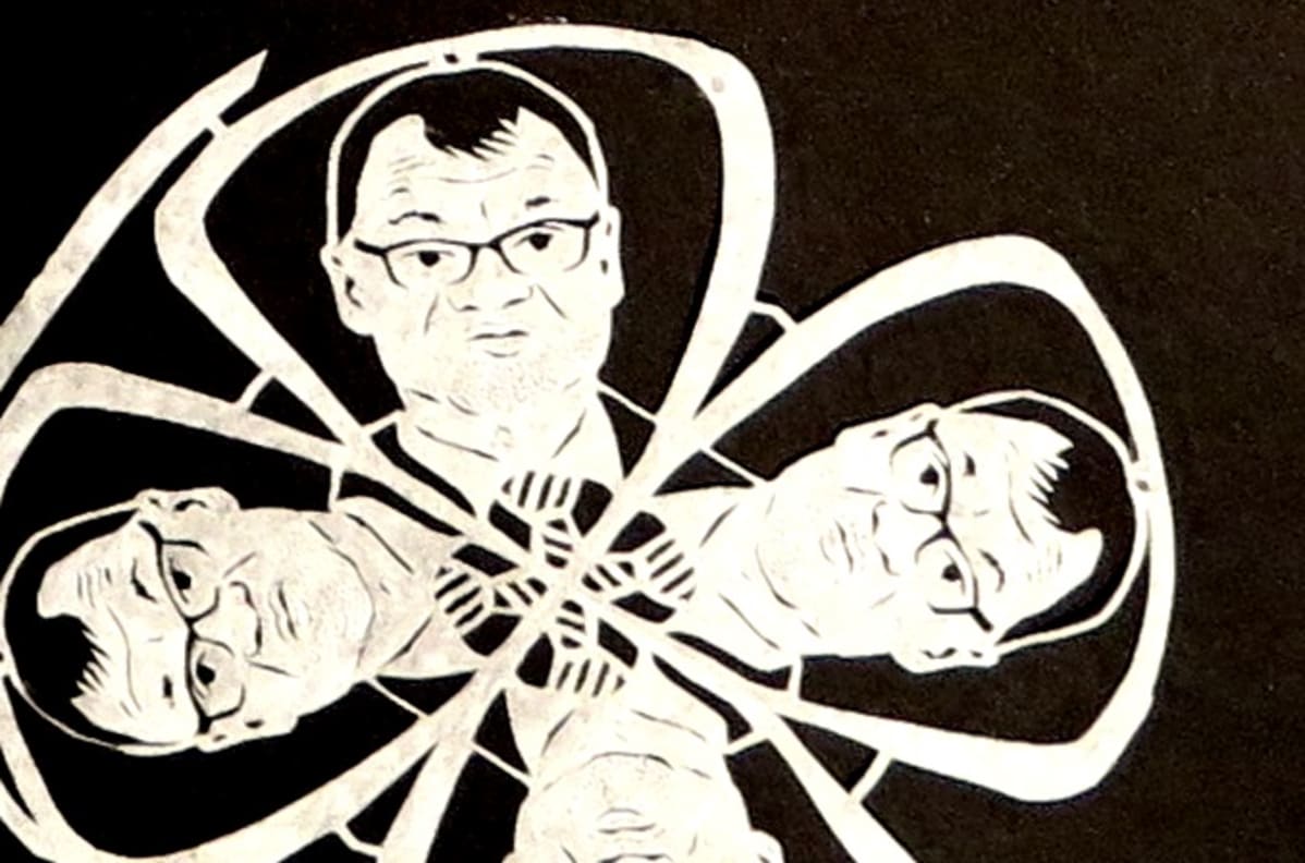 Silkkipaperiin leikattu keskustan puheenjohtaja Juha Sipilä.