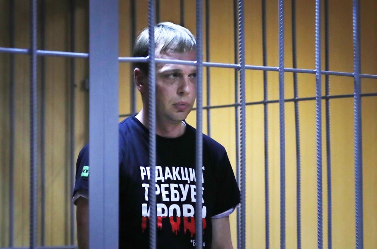 Ivan Golunov oikeudenkäynnissä Moskovassa kesäkuussa 2019