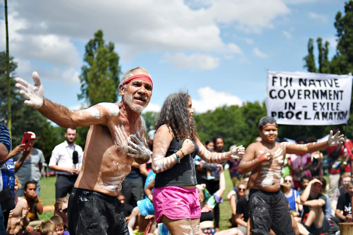 Aboriginaalien mielenilmaus Canberrassa.