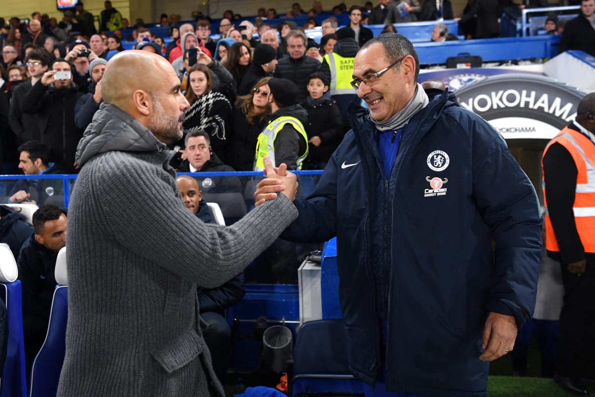 Guardiola ja Sarri.