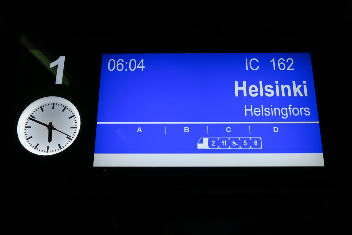 Helsingin junan lähtöaikataulu